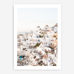Shop Santorini Skyline I Photo Art Print a coastal themed photography wall art print from The Print Emporium wall artwork collection - Buy Australian made fine art poster and framed prints for the home and your interior decor, TPE-1314-AP