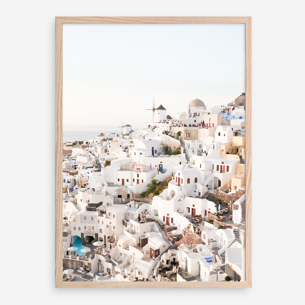 Shop Santorini Skyline I Photo Art Print a coastal themed photography wall art print from The Print Emporium wall artwork collection - Buy Australian made fine art poster and framed prints for the home and your interior decor, TPE-1314-AP