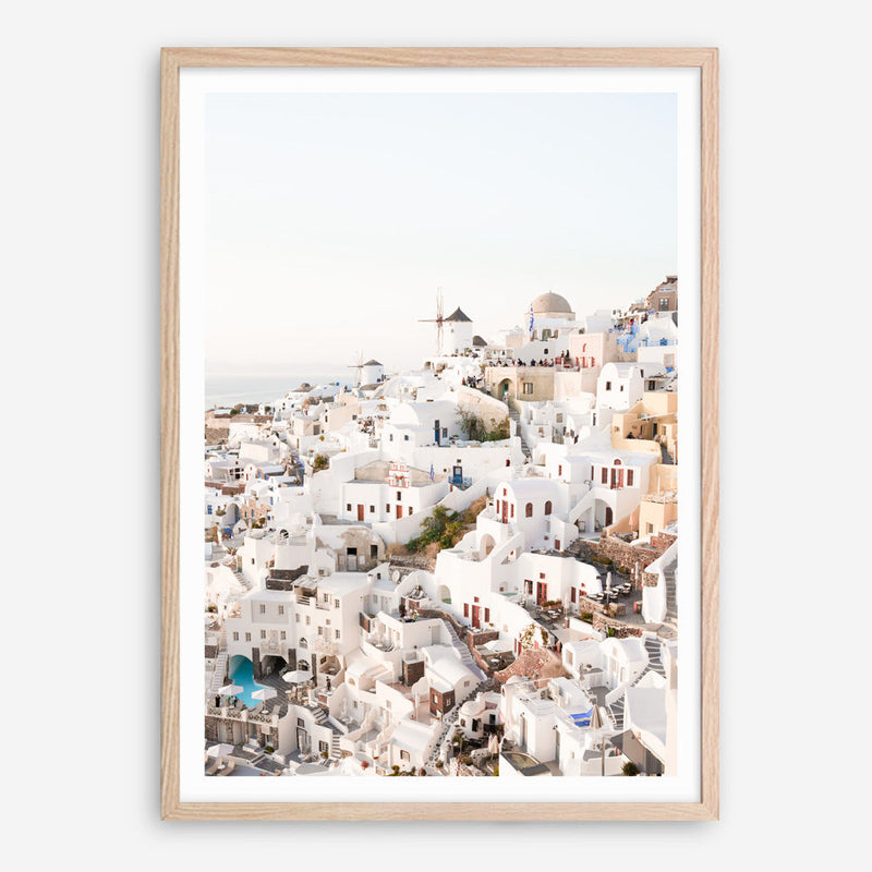 Shop Santorini Skyline I Photo Art Print a coastal themed photography wall art print from The Print Emporium wall artwork collection - Buy Australian made fine art poster and framed prints for the home and your interior decor, TPE-1314-AP