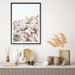 Shop Santorini Skyline I Photo Art Print a coastal themed photography wall art print from The Print Emporium wall artwork collection - Buy Australian made fine art poster and framed prints for the home and your interior decor, TPE-1314-AP