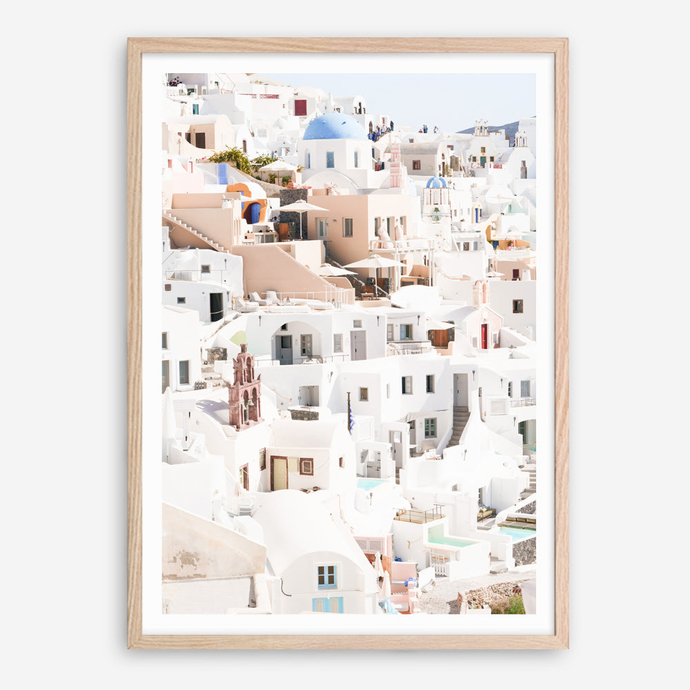 Shop Santorini Skyline II Photo Art Print a coastal themed photography wall art print from The Print Emporium wall artwork collection - Buy Australian made fine art poster and framed prints for the home and your interior decor, TPE-1315-AP
