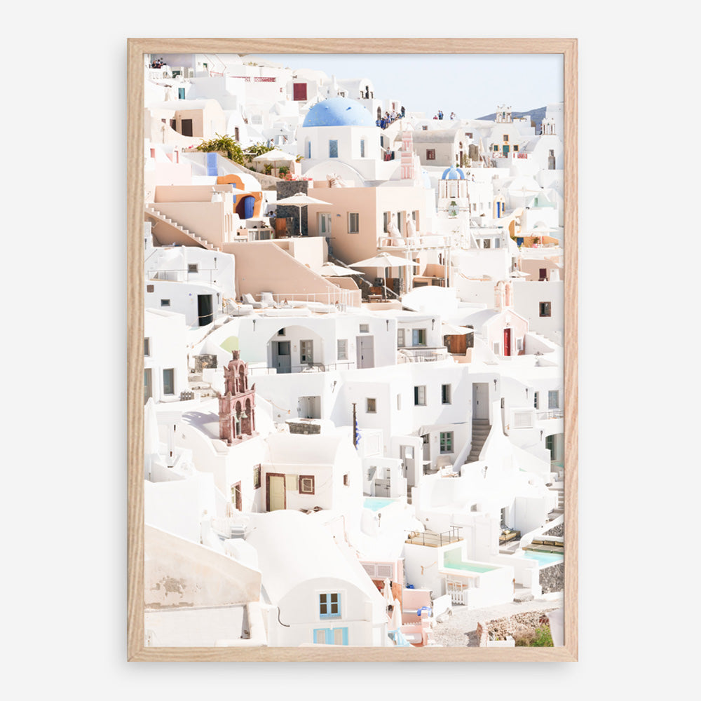 Shop Santorini Skyline II Photo Art Print a coastal themed photography wall art print from The Print Emporium wall artwork collection - Buy Australian made fine art poster and framed prints for the home and your interior decor, TPE-1315-AP