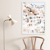 Shop Santorini Skyline II Photo Art Print a coastal themed photography wall art print from The Print Emporium wall artwork collection - Buy Australian made fine art poster and framed prints for the home and your interior decor, TPE-1315-AP