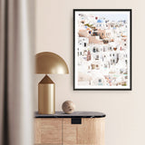 Shop Santorini Skyline II Photo Art Print a coastal themed photography wall art print from The Print Emporium wall artwork collection - Buy Australian made fine art poster and framed prints for the home and your interior decor, TPE-1315-AP