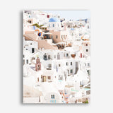 Shop Santorini Skyline II Photo Canvas Print a coastal themed photography framed stretched canvas print from The Print Emporium wall artwork collection - Buy Australian made prints for the home and your interior decor space, TPE-1315-CA-35X46-NF