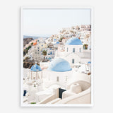 Shop Santorini Skyline III Photo Art Print a coastal themed photography wall art print from The Print Emporium wall artwork collection - Buy Australian made fine art poster and framed prints for the home and your interior decor, TPE-1316-AP