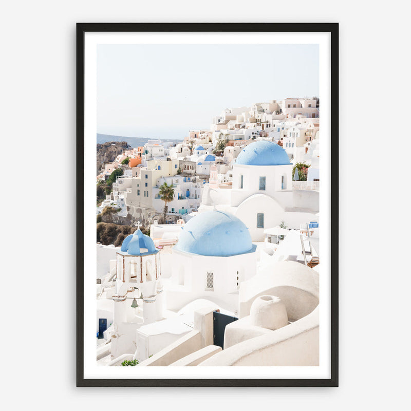 Shop Santorini Skyline III Photo Art Print a coastal themed photography wall art print from The Print Emporium wall artwork collection - Buy Australian made fine art poster and framed prints for the home and your interior decor, TPE-1316-AP