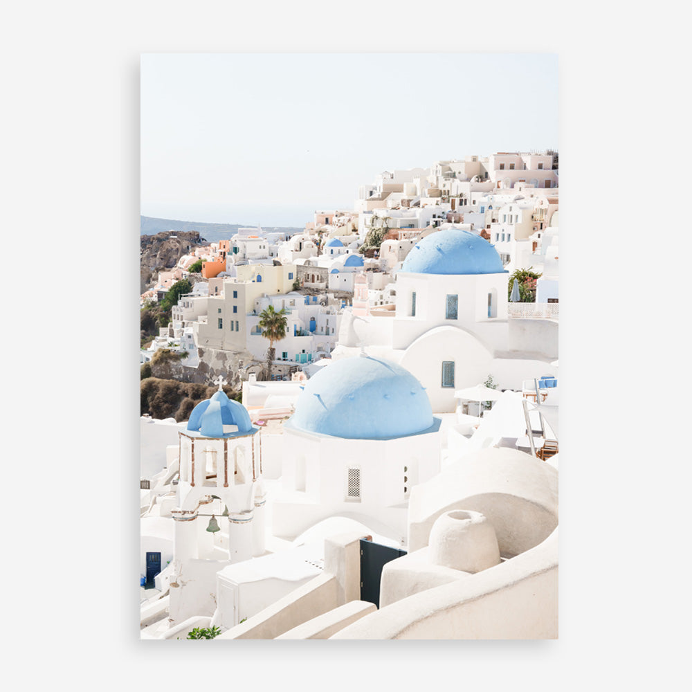 Shop Santorini Skyline III Photo Art Print a coastal themed photography wall art print from The Print Emporium wall artwork collection - Buy Australian made fine art poster and framed prints for the home and your interior decor, TPE-1316-AP
