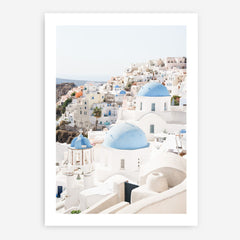 Shop Santorini Skyline III Photo Art Print a coastal themed photography wall art print from The Print Emporium wall artwork collection - Buy Australian made fine art poster and framed prints for the home and your interior decor, TPE-1316-AP