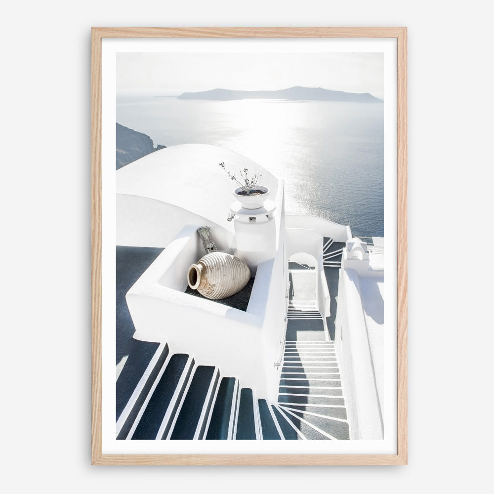 Shop Santorini Staircase Photo Art Print a coastal themed photography wall art print from The Print Emporium wall artwork collection - Buy Australian made fine art poster and framed prints for the home and your interior decor, TPE-1297-AP