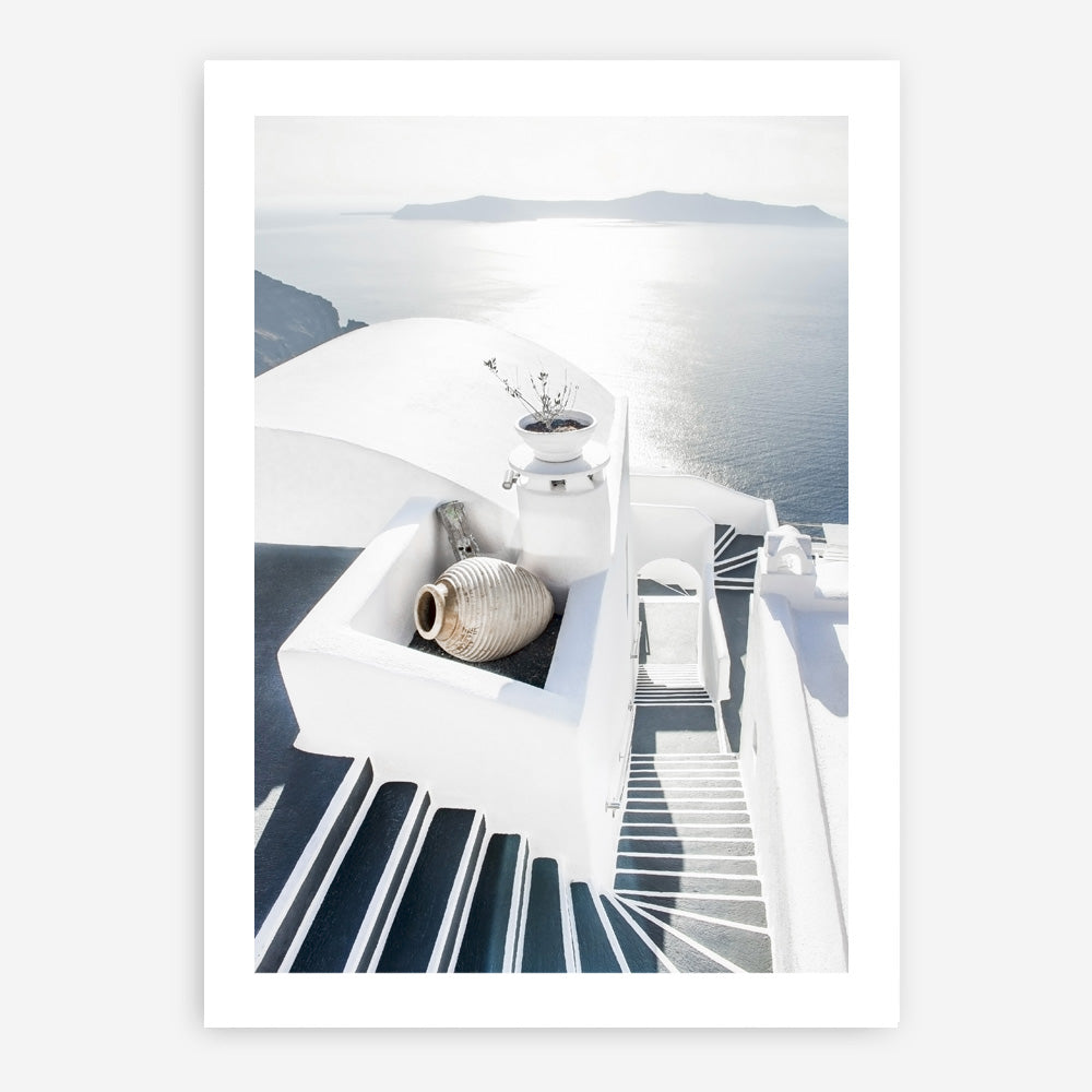 Shop Santorini Staircase Photo Art Print a coastal themed photography wall art print from The Print Emporium wall artwork collection - Buy Australian made fine art poster and framed prints for the home and your interior decor, TPE-1297-AP