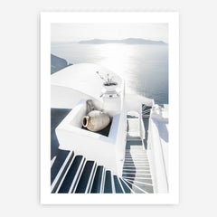 Shop Santorini Staircase Photo Art Print a coastal themed photography wall art print from The Print Emporium wall artwork collection - Buy Australian made fine art poster and framed prints for the home and your interior decor, TPE-1297-AP