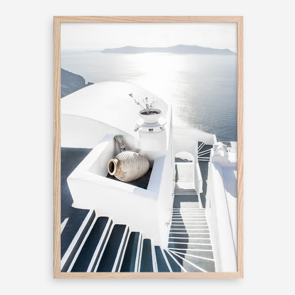 Shop Santorini Staircase Photo Art Print a coastal themed photography wall art print from The Print Emporium wall artwork collection - Buy Australian made fine art poster and framed prints for the home and your interior decor, TPE-1297-AP