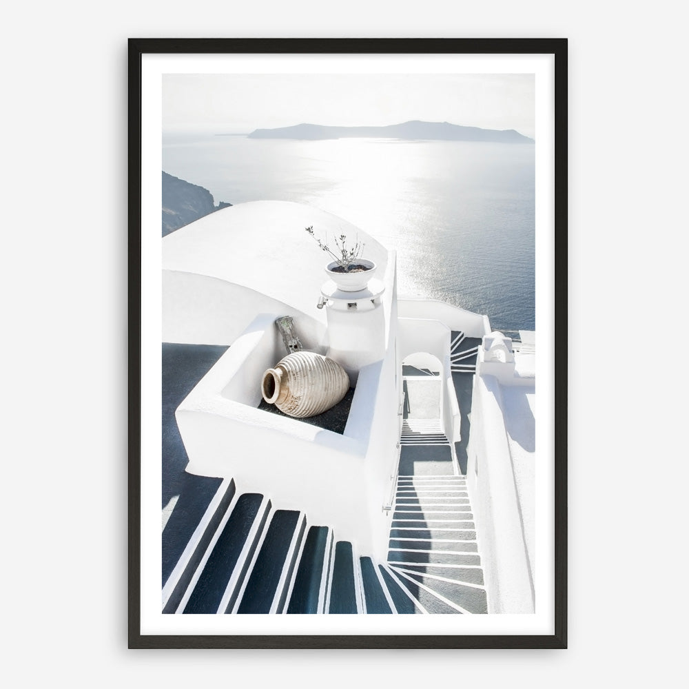 Shop Santorini Staircase Photo Art Print a coastal themed photography wall art print from The Print Emporium wall artwork collection - Buy Australian made fine art poster and framed prints for the home and your interior decor, TPE-1297-AP