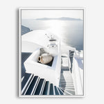 Shop Santorini Staircase Photo Canvas Print a coastal themed photography framed stretched canvas print from The Print Emporium wall artwork collection - Buy Australian made prints for the home and your interior decor space, TPE-1297-CA-35X46-NF