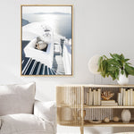 Shop Santorini Staircase Photo Canvas Print a coastal themed photography framed stretched canvas print from The Print Emporium wall artwork collection - Buy Australian made prints for the home and your interior decor space, TPE-1297-CA-35X46-NF