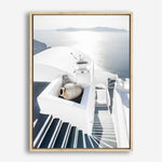 Shop Santorini Staircase Photo Canvas Print a coastal themed photography framed stretched canvas print from The Print Emporium wall artwork collection - Buy Australian made prints for the home and your interior decor space, TPE-1297-CA-35X46-NF