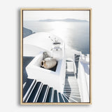 Shop Santorini Staircase Photo Canvas Print a coastal themed photography framed stretched canvas print from The Print Emporium wall artwork collection - Buy Australian made prints for the home and your interior decor space, TPE-1297-CA-35X46-NF