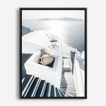Shop Santorini Staircase Photo Canvas Print a coastal themed photography framed stretched canvas print from The Print Emporium wall artwork collection - Buy Australian made prints for the home and your interior decor space, TPE-1297-CA-35X46-NF