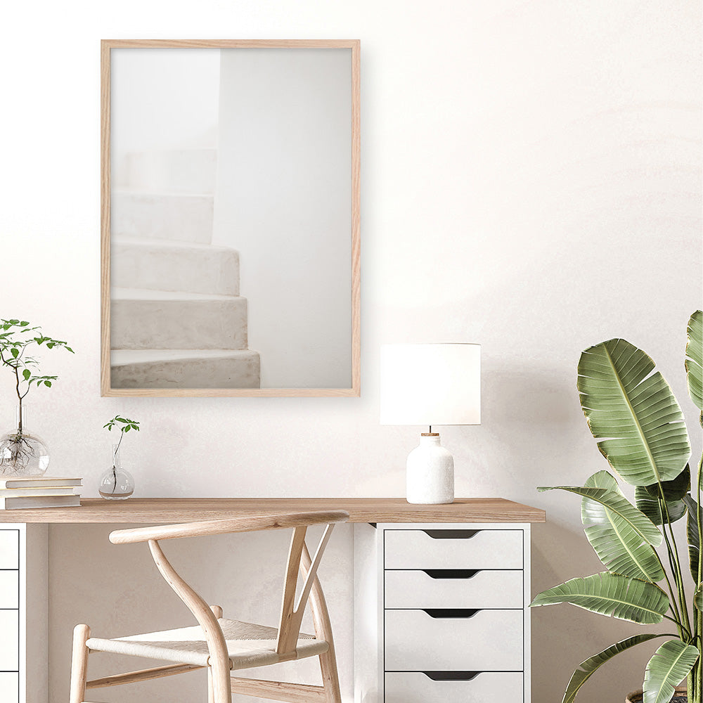 Shop Santorini Stairs Photo Art Print a coastal themed photography wall art print from The Print Emporium wall artwork collection - Buy Australian made fine art poster and framed prints for the home and your interior decor, TPE-1237-AP