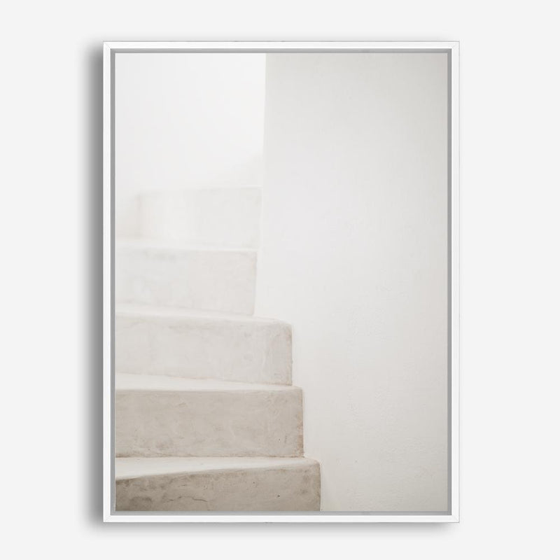 Shop Santorini Stairs Photo Canvas Print a coastal themed photography framed stretched canvas print from The Print Emporium wall artwork collection - Buy Australian made prints for the home and your interior decor space, TPE-1237-CA-35X46-NF