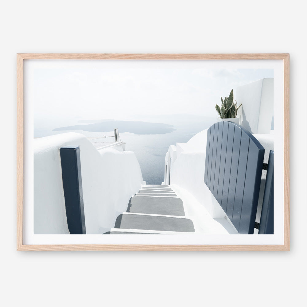 Shop Santorini Stairway Photo Art Print a coastal themed photography wall art print from The Print Emporium wall artwork collection - Buy Australian made fine art poster and framed prints for the home and your interior decor, TPE-1302-AP