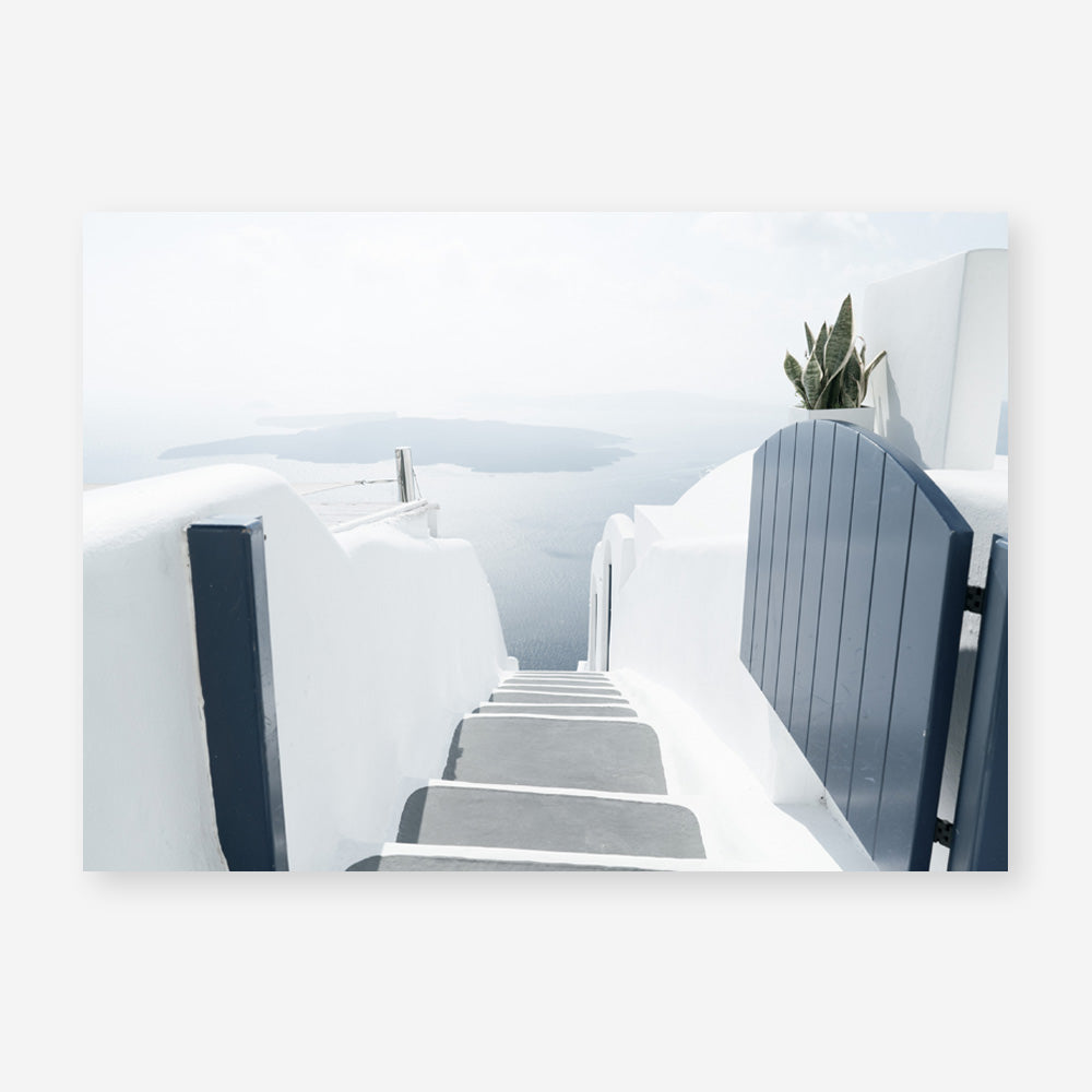 Shop Santorini Stairway Photo Art Print a coastal themed photography wall art print from The Print Emporium wall artwork collection - Buy Australian made fine art poster and framed prints for the home and your interior decor, TPE-1302-AP