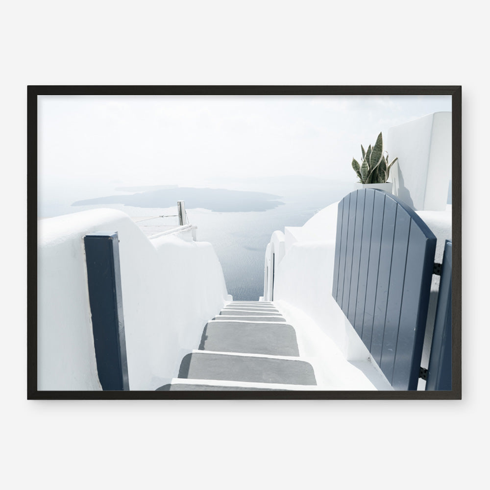 Shop Santorini Stairway Photo Art Print a coastal themed photography wall art print from The Print Emporium wall artwork collection - Buy Australian made fine art poster and framed prints for the home and your interior decor, TPE-1302-AP