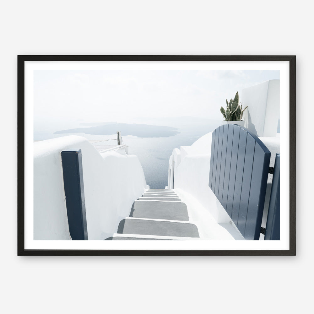 Shop Santorini Stairway Photo Art Print a coastal themed photography wall art print from The Print Emporium wall artwork collection - Buy Australian made fine art poster and framed prints for the home and your interior decor, TPE-1302-AP