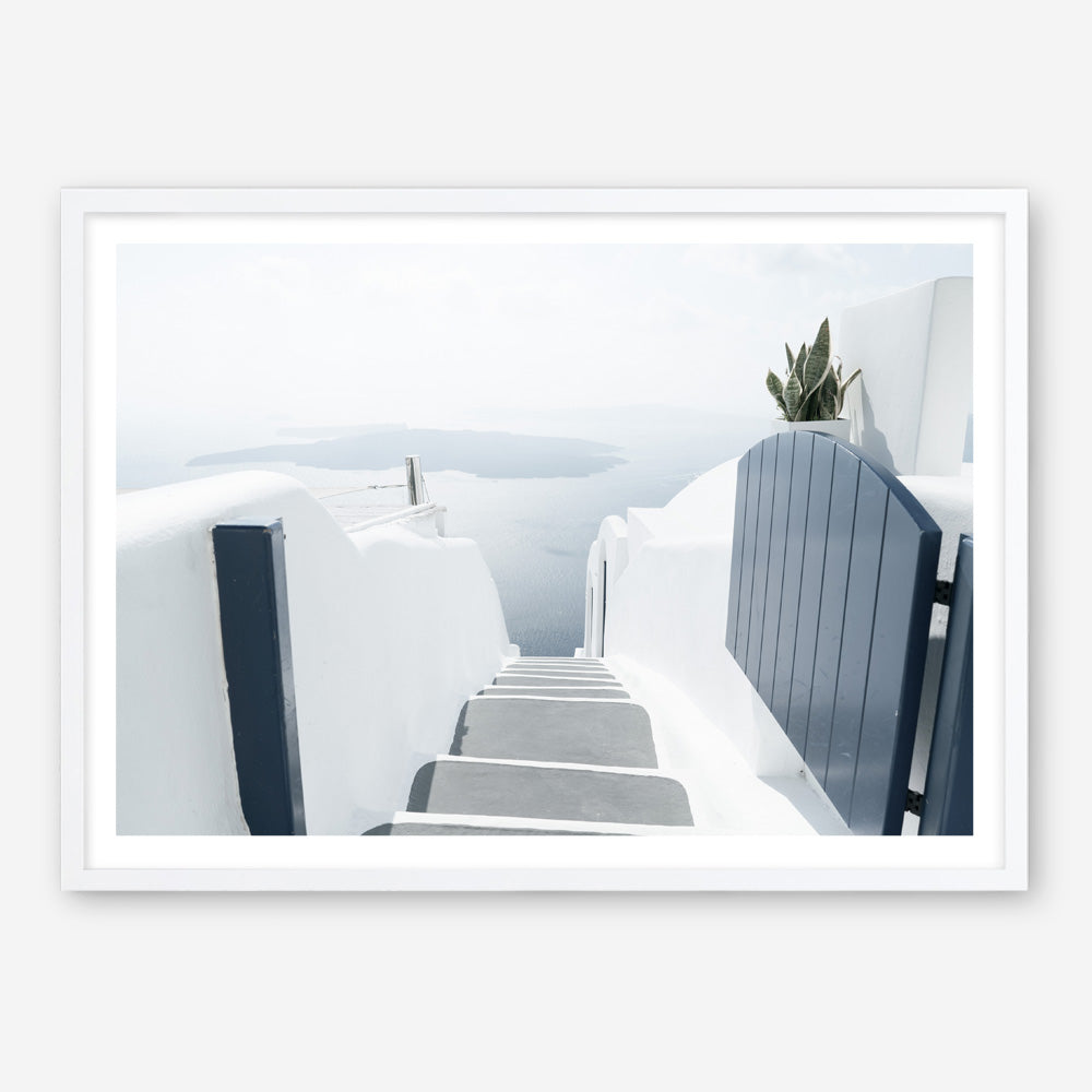 Shop Santorini Stairway Photo Art Print a coastal themed photography wall art print from The Print Emporium wall artwork collection - Buy Australian made fine art poster and framed prints for the home and your interior decor, TPE-1302-AP