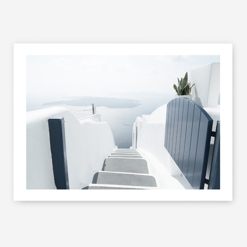 Shop Santorini Stairway Photo Art Print a coastal themed photography wall art print from The Print Emporium wall artwork collection - Buy Australian made fine art poster and framed prints for the home and your interior decor, TPE-1302-AP