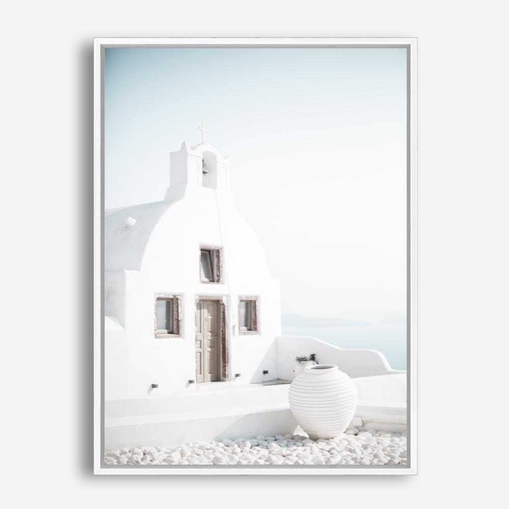 Shop Santorini Summer I Photo Canvas Print a coastal themed photography framed stretched canvas print from The Print Emporium wall artwork collection - Buy Australian made prints for the home and your interior decor space, TPE-1170-CA-35X46-NF