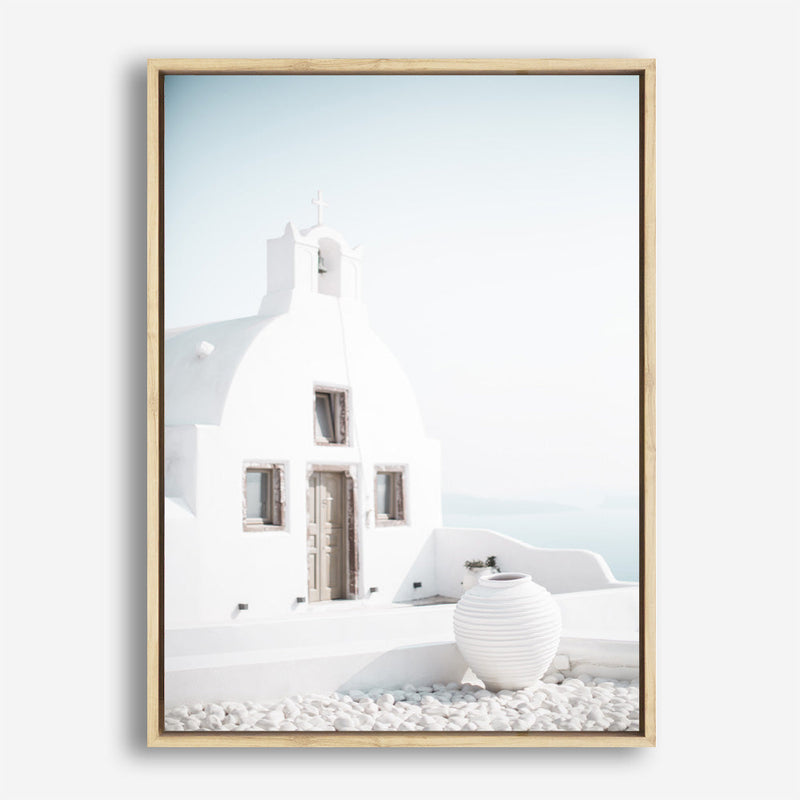 Shop Santorini Summer I Photo Canvas Print a coastal themed photography framed stretched canvas print from The Print Emporium wall artwork collection - Buy Australian made prints for the home and your interior decor space, TPE-1170-CA-35X46-NF
