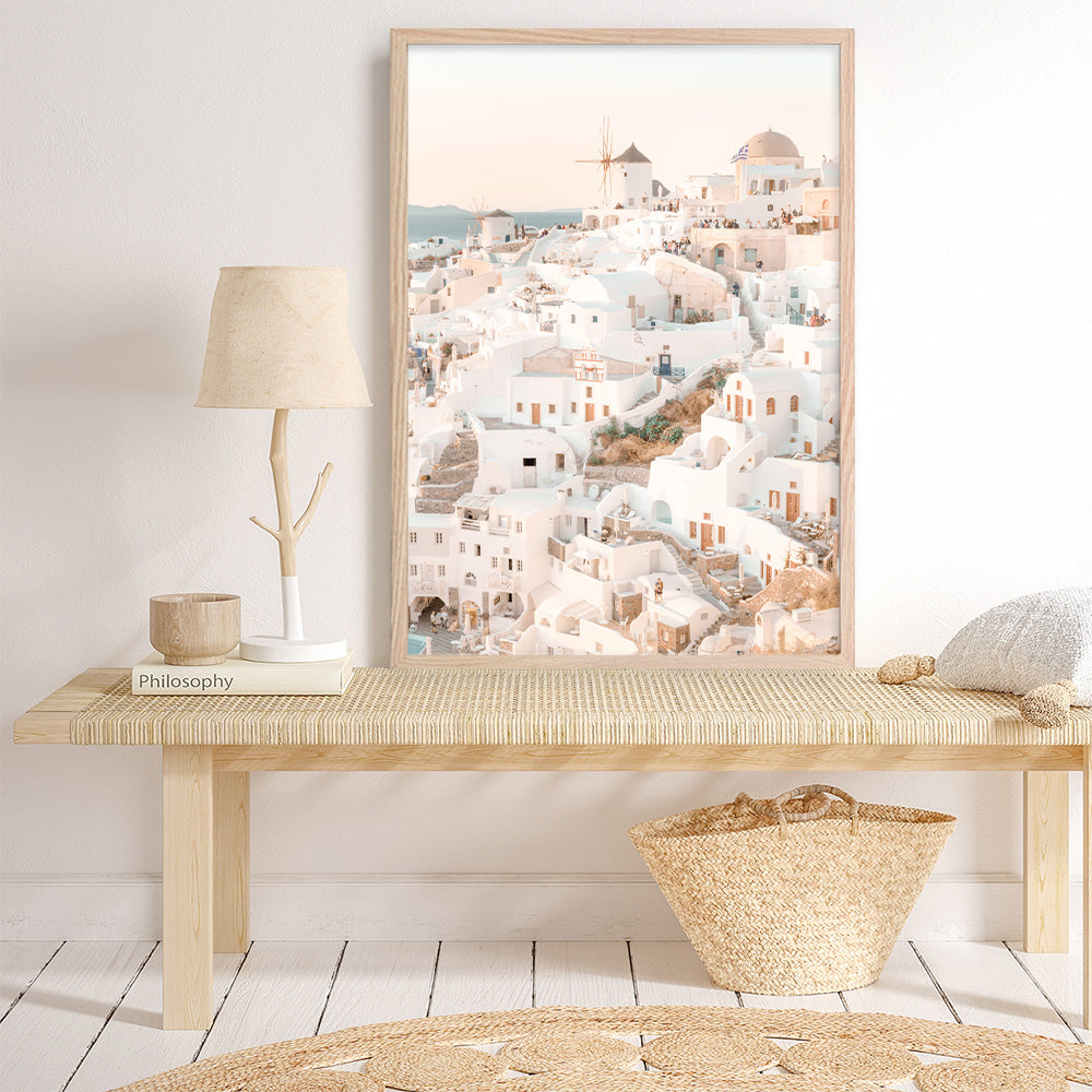 Shop Santorini Sunset I Photo Art Print a coastal themed photography wall art print from The Print Emporium wall artwork collection - Buy Australian made fine art poster and framed prints for the home and your interior decor, TPE-1107-AP