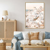 Shop Santorini Sunset I Photo Canvas Print a coastal themed photography framed stretched canvas print from The Print Emporium wall artwork collection - Buy Australian made prints for the home and your interior decor space, TPE-1107-CA-35X46-NF
