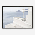 Shop Santorini Terrace I Photo Art Print a coastal themed photography wall art print from The Print Emporium wall artwork collection - Buy Australian made fine art poster and framed prints for the home and your interior decor, TPE-1323-AP
