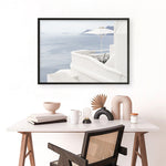 Shop Santorini Terrace I Photo Art Print a coastal themed photography wall art print from The Print Emporium wall artwork collection - Buy Australian made fine art poster and framed prints for the home and your interior decor, TPE-1323-AP