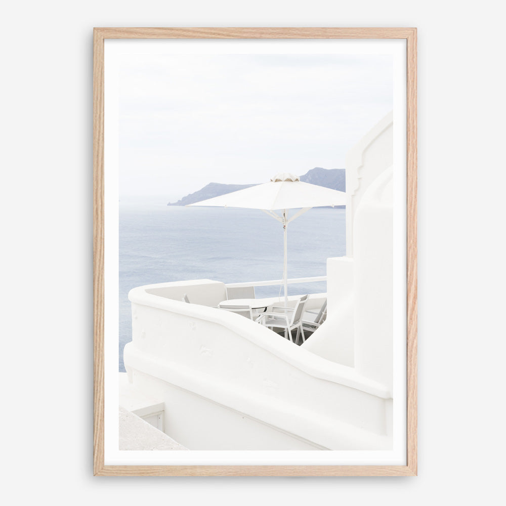 Shop Santorini Terrace II Photo Art Print a coastal themed photography wall art print from The Print Emporium wall artwork collection - Buy Australian made fine art poster and framed prints for the home and your interior decor, TPE-1328-AP