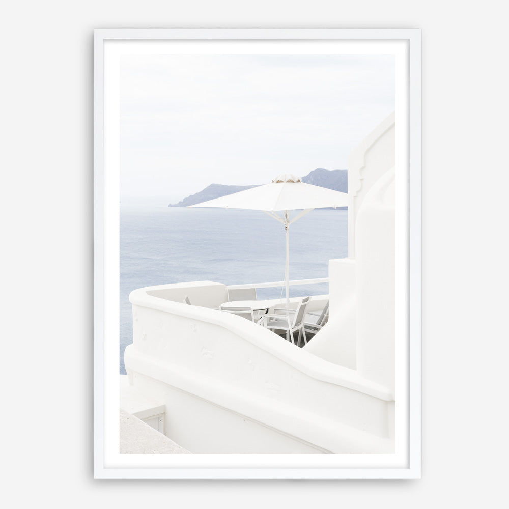 Shop Santorini Terrace II Photo Art Print a coastal themed photography wall art print from The Print Emporium wall artwork collection - Buy Australian made fine art poster and framed prints for the home and your interior decor, TPE-1328-AP