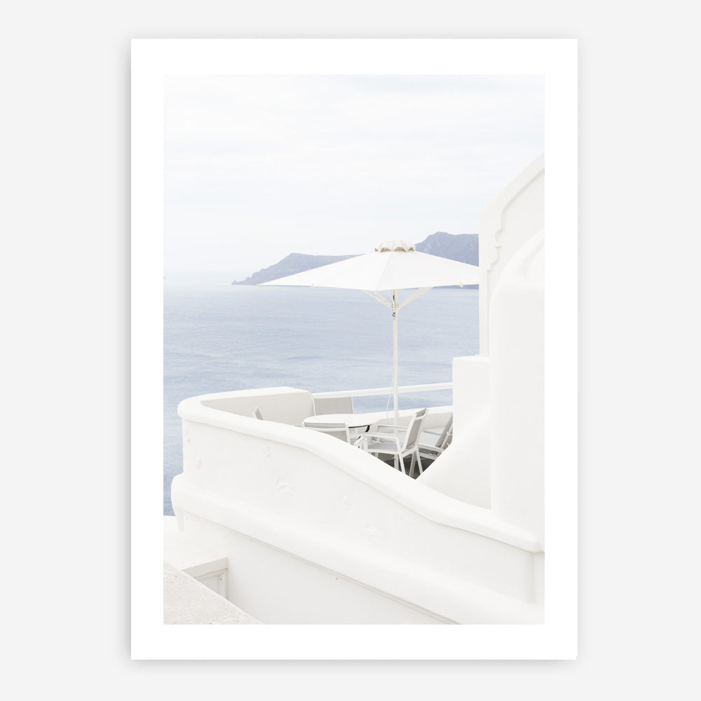 Shop Santorini Terrace II Photo Art Print a coastal themed photography wall art print from The Print Emporium wall artwork collection - Buy Australian made fine art poster and framed prints for the home and your interior decor, TPE-1328-AP