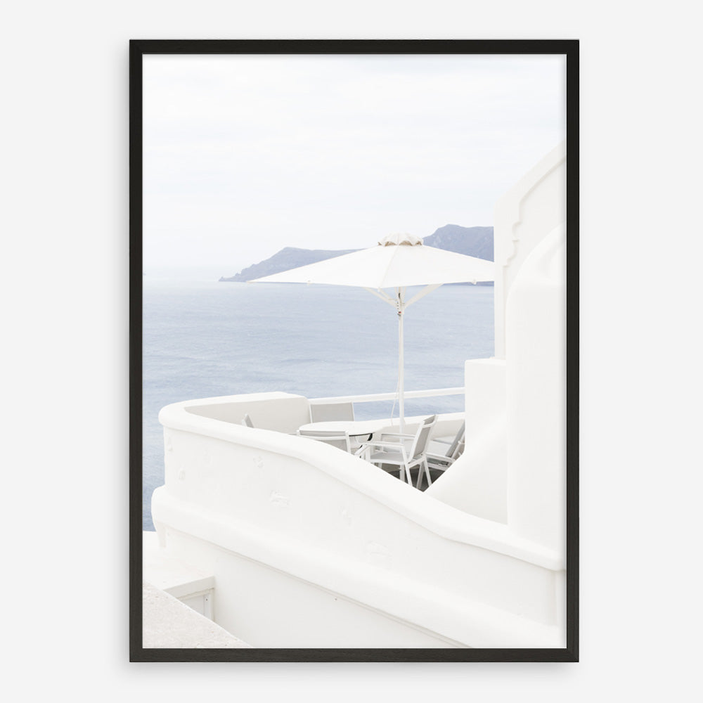 Shop Santorini Terrace II Photo Art Print a coastal themed photography wall art print from The Print Emporium wall artwork collection - Buy Australian made fine art poster and framed prints for the home and your interior decor, TPE-1328-AP