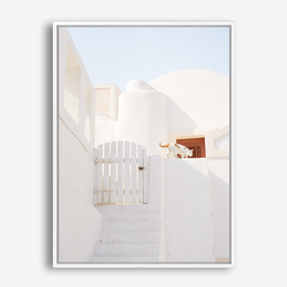 Shop Santorini Town Photo Canvas Print a photography framed stretched canvas print from The Print Emporium wall artwork collection - Buy Australian made prints for the home and your interior decor space, TPE-1338-CA-35X46-NF