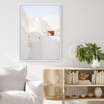 Shop Santorini Town Photo Canvas Print a photography framed stretched canvas print from The Print Emporium wall artwork collection - Buy Australian made prints for the home and your interior decor space, TPE-1338-CA-35X46-NF