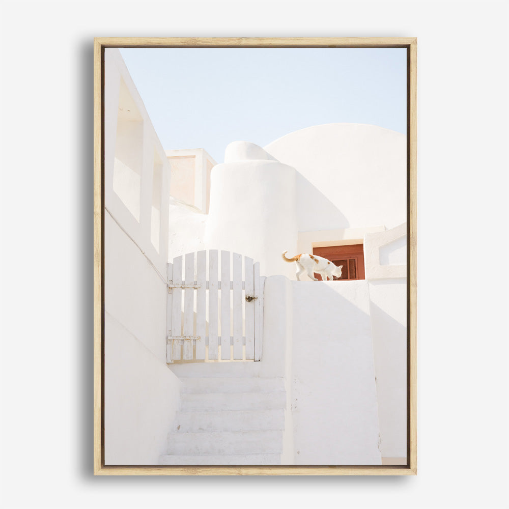 Shop Santorini Town Photo Canvas Print a photography framed stretched canvas print from The Print Emporium wall artwork collection - Buy Australian made prints for the home and your interior decor space, TPE-1338-CA-35X46-NF