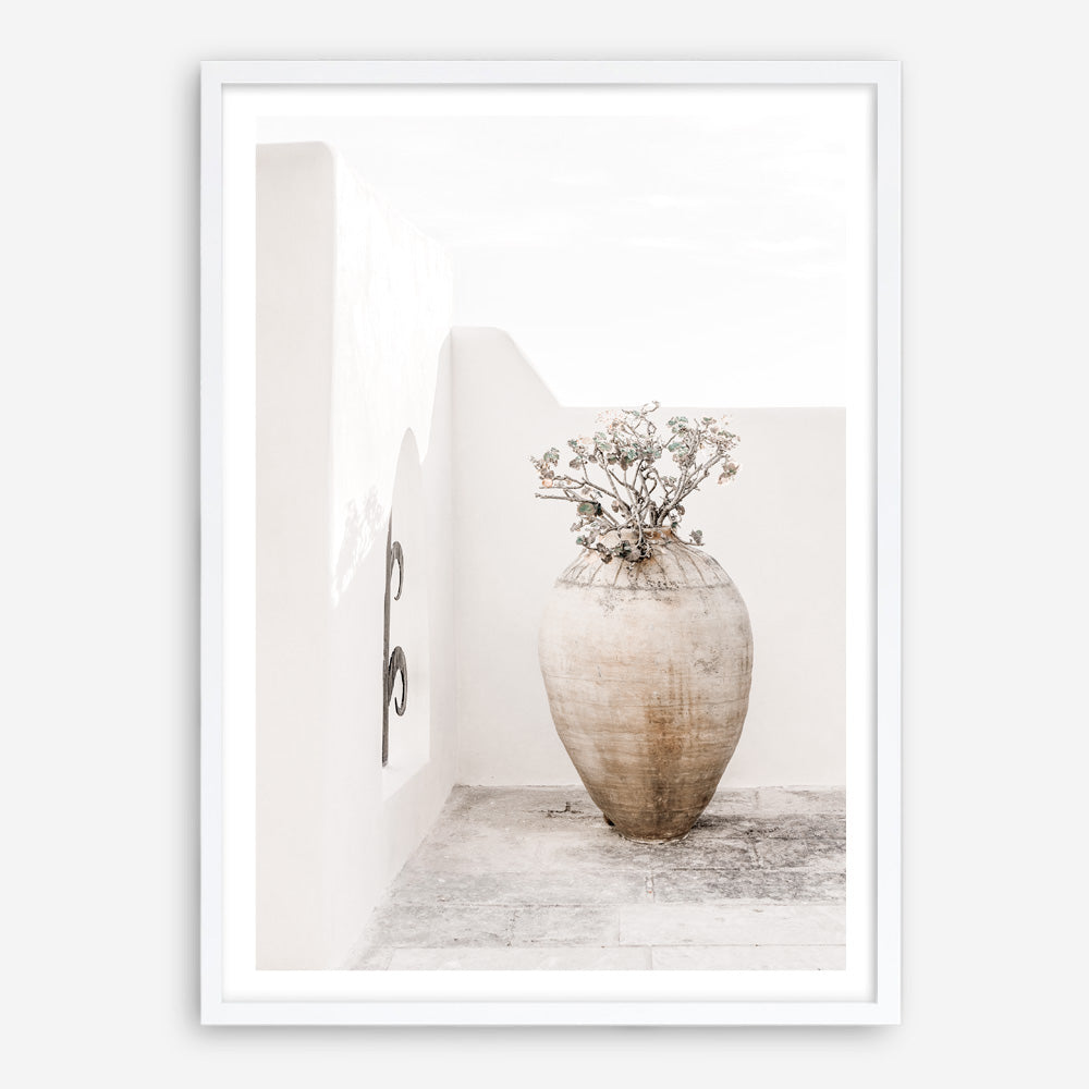 Shop Santorini Urn Photo Art Print a coastal themed photography wall art print from The Print Emporium wall artwork collection - Buy Australian made fine art poster and framed prints for the home and your interior decor, TPE-1040-AP