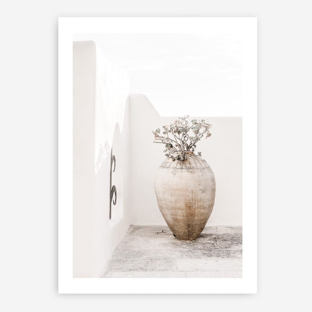 Shop Santorini Urn Photo Art Print a coastal themed photography wall art print from The Print Emporium wall artwork collection - Buy Australian made fine art poster and framed prints for the home and your interior decor, TPE-1040-AP