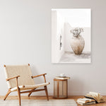 Shop Santorini Urn Photo Canvas Print a coastal themed photography framed stretched canvas print from The Print Emporium wall artwork collection - Buy Australian made prints for the home and your interior decor space, TPE-1040-CA-35X46-NF