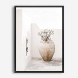 Shop Santorini Urn Photo Canvas Print a coastal themed photography framed stretched canvas print from The Print Emporium wall artwork collection - Buy Australian made prints for the home and your interior decor space, TPE-1040-CA-35X46-NF