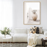 Shop Santorini Urn Photo Canvas Print a coastal themed photography framed stretched canvas print from The Print Emporium wall artwork collection - Buy Australian made prints for the home and your interior decor space, TPE-1040-CA-35X46-NF