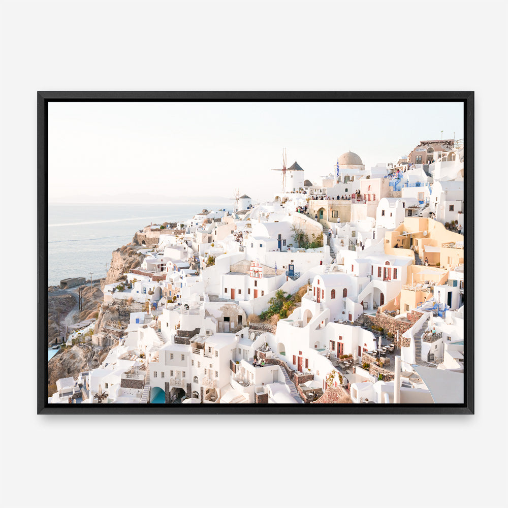 Shop Santorini View Point Photo Canvas Print a coastal themed photography framed stretched canvas print from The Print Emporium wall artwork collection - Buy Australian made prints for the home and your interior decor space, TPE-1358-CA-35X46-NF